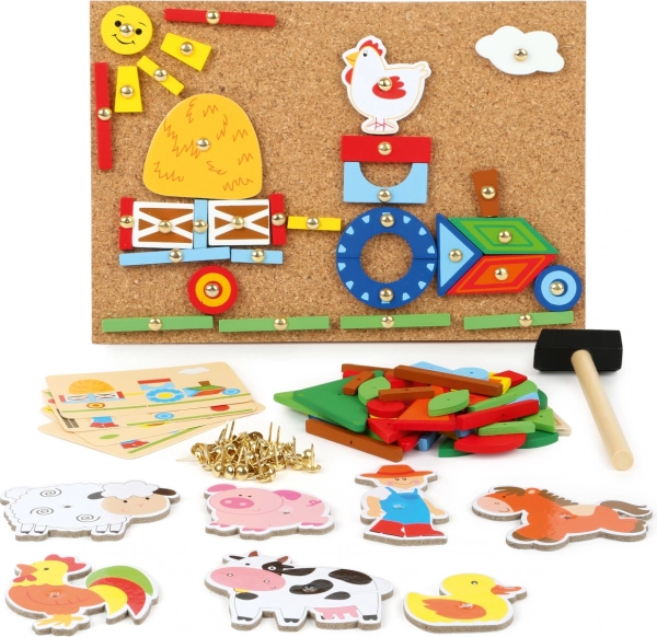 Juego creativo de clavos En la granja – mosaico creativo de corcho para niños