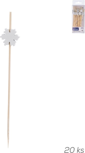 Pinchos de bambú para aperitivos con copo de nieve, 12 cm - 20 uds.
