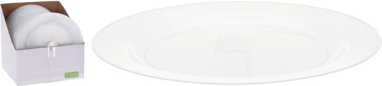 Plato llano de 23 cm de polipropileno, transparente, set de 4 uds.