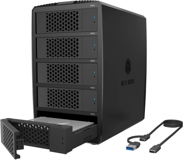 Caja RAID externa ICY BOX para 5× discos SATA de 2,5/3,5
