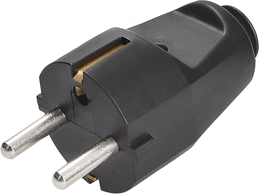 Solight enchufe recto IP20 negro - 1 unidad