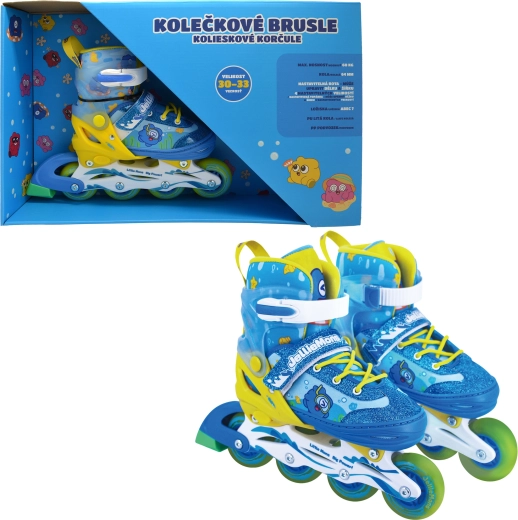 Patines infantiles de ruedas azul‑amarillo 30–33
