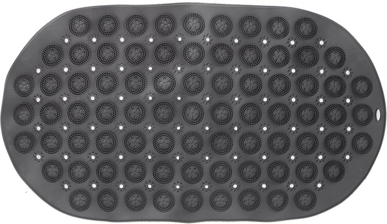Alfombrilla antideslizante ovalada para bañera 68 × 37 cm – gris