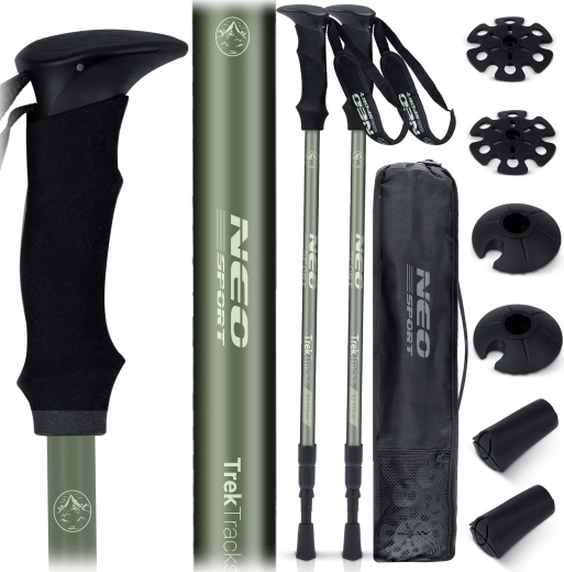 Bastones de trekking NEO SPORT NS-381 con amortiguación y accesorios