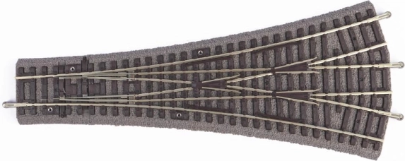 Desvío simétrico de triple vía Piko con balasto H0