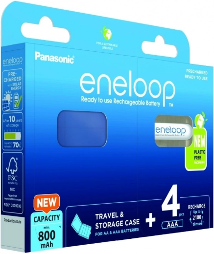 Baterías recargables Eneloop AAA 800 mAh 4 uds con caja
