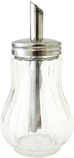 Azucarero de vidrio con tapa dosificadora de acero inoxidable 200 ml