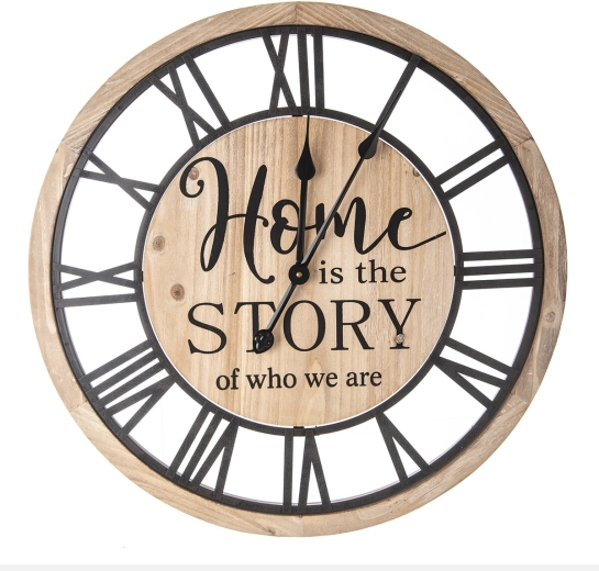 Reloj de pared Home 60 cm de madera y metal