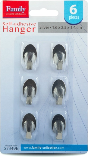 Ganchos autoadhesivos de acero inoxidable, 6 unidades