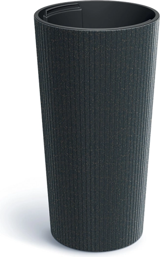 Macetero Lamia Slim Eco Wood 25 cm antracita