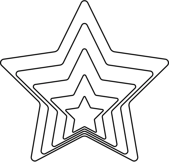 Juego de cortadores para galletas en forma de estrella, acero inoxidable, 5 uds (1,5–7,5 cm)