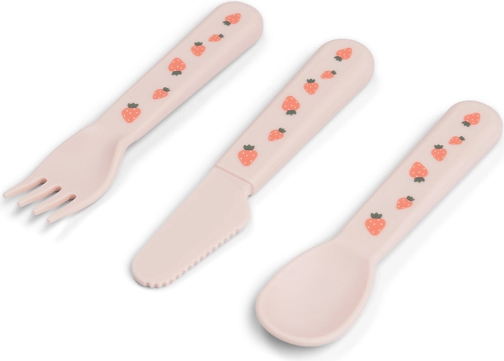 Done by Deer set de cubiertos Foodie Tiny farm rosa