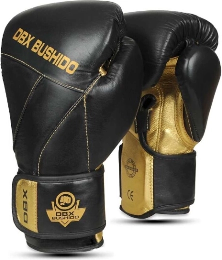 Guantes de boxeo DBX Bushido de cuero natural – Básico
