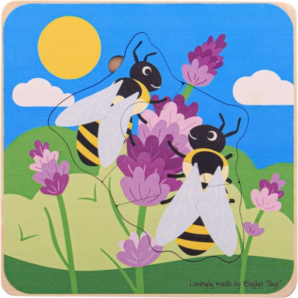 Bigjigs Toys puzzle encajable ciclos de vida animal – Abejas