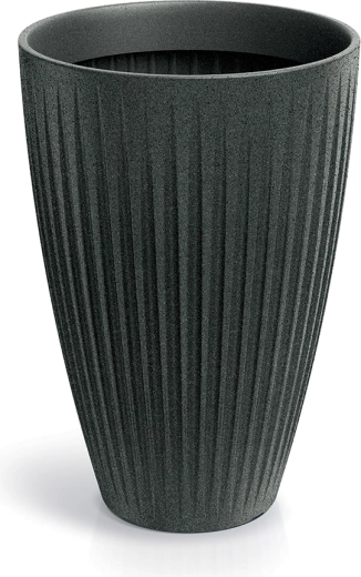 Maceta Latia Round High 40 cm – granito negro