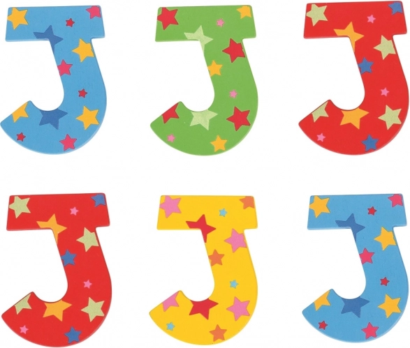 Bigjigs Toys letra de madera J con estrellitas