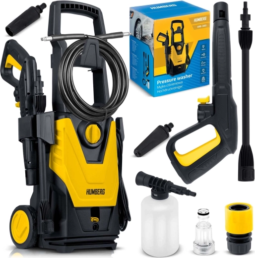 Humberg hidrolimpiadora de alta presión 1800 W HM-300 con bomba de aluminio y boquilla turbo
