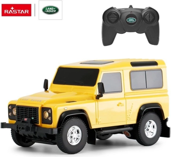 Coche RC Rastar Land Rover Defender 1:24 amarillo - 1 pieza