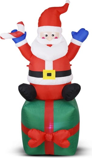 Papá Noel inflable con iluminación LED de 180 cm