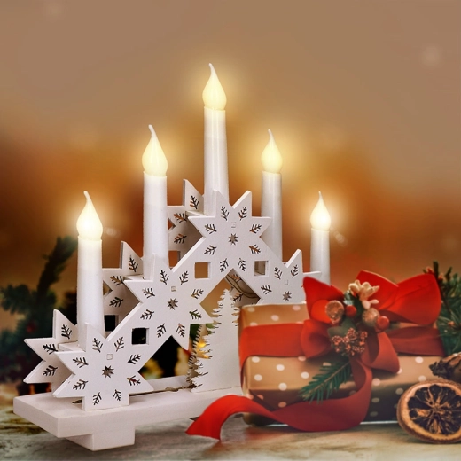 5× LED en blanco cálido para una auténtica atmósfera de velas