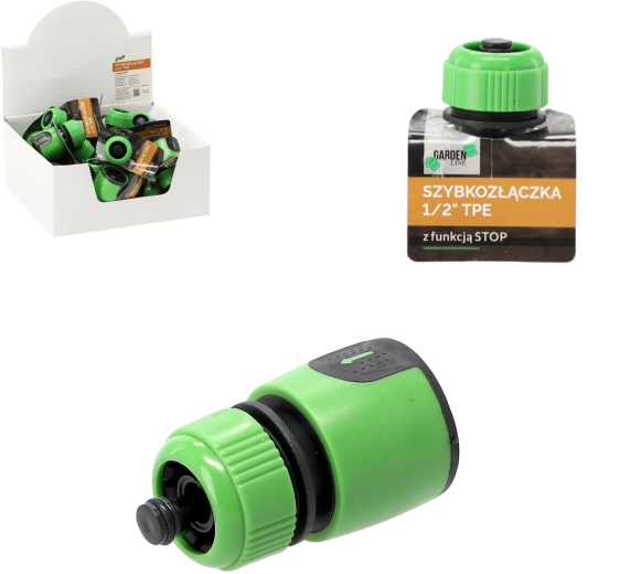 Conector rápido 1/2" con función STOP y superficie TPE