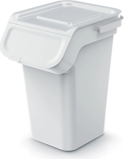 Papelera con filtro de carbón activo 25 l, gris ceniza