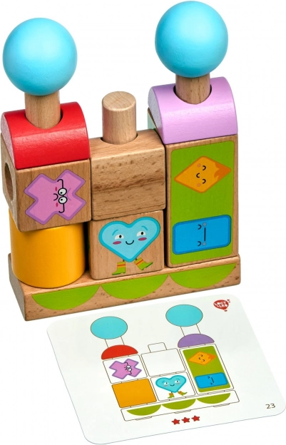 Lucy & Leo formas y emociones – rompecabezas de madera con plantillas