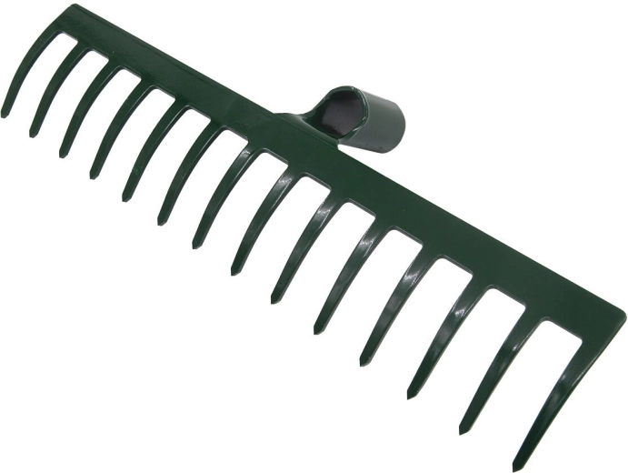 Rastrillo de acero PROFI de 14 dientes, 39,5 cm, sin mango