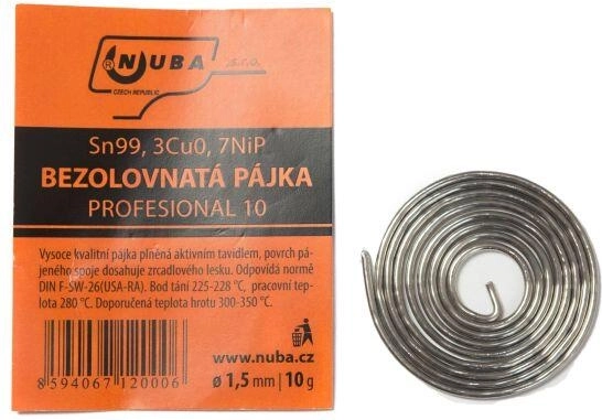 Soldadura de estaño tubular 1,5 mm, 10 g con fundente activo