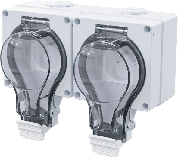 Doble toma de corriente exterior Solight IP66 - 1 unidad
