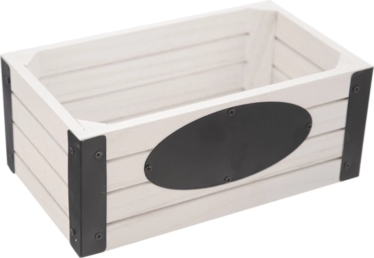 Caja de almacenamiento rústica de madera y metal