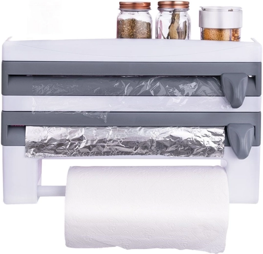 Dispensador de pared de film y toallas de papel 3 en 1