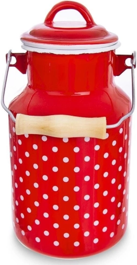 Lechera esmaltada roja con lunares TECKA 2 l