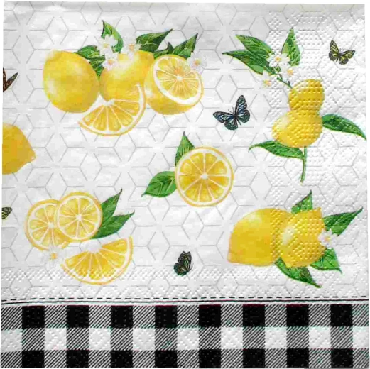 Servilletas con motivo de limones de 3 capas 33 × 33 cm