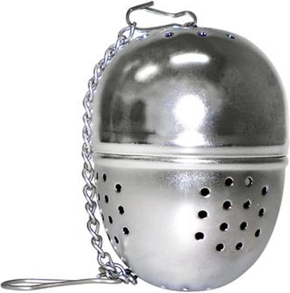 Infusor de té de acero inoxidable con forma de huevito con cadena
