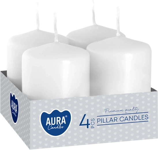 Velas de Adviento blancas 60 × 40 mm (4 uds)