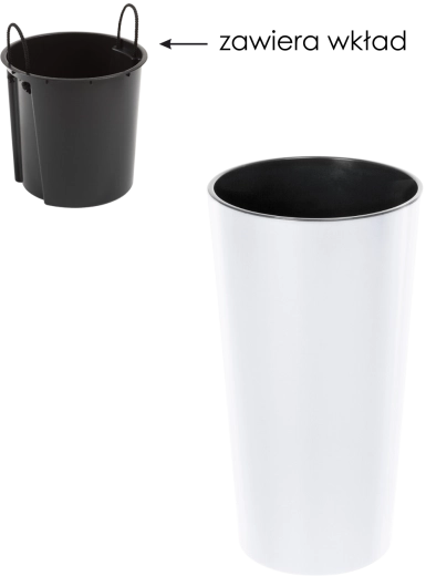 Maceta Lilia 14 cm con inserto – blanca