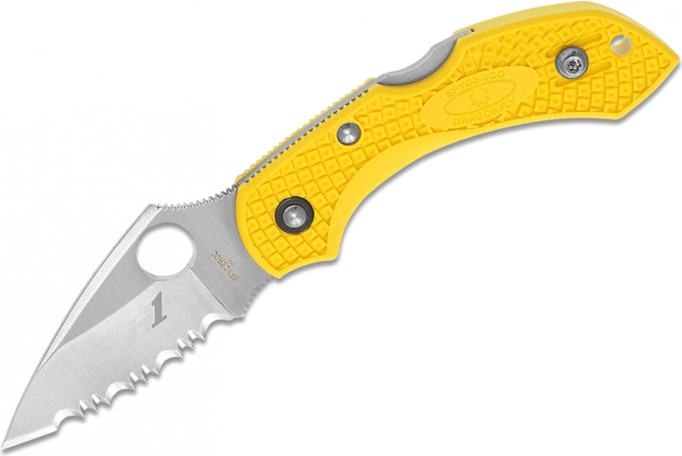 Cuchillo de bolsillo ligero Spyderco Dragonfly 2 Salt con hoja dentada
