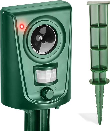 Repelente ultrasónico de animales para jardín con sensor de movimiento