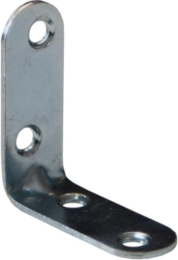 Escuadra de montaje con nervadura blanca galvanizada 50 × 18 × 2 mm (20 uds.)