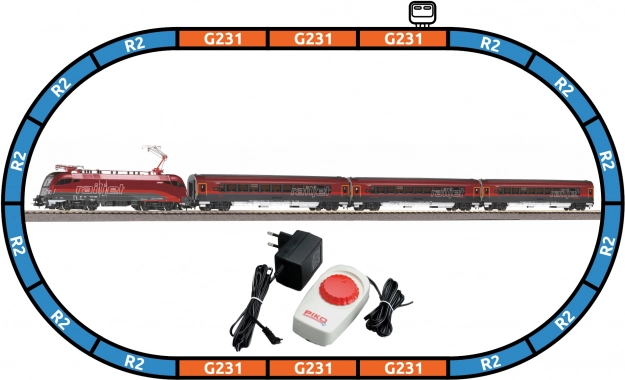 Piko set de inicio tren de pasajeros RAILJET ÖBB Taurus H0