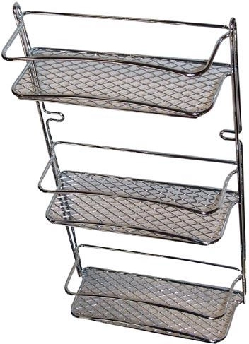 Estantería de baño STAR, 3 niveles, cromada, 23 × 10 × 46 cm