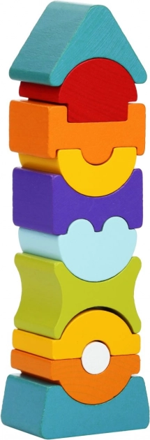 Torre de equilibrio de madera CUBIKA – rompecabezas de 11 piezas