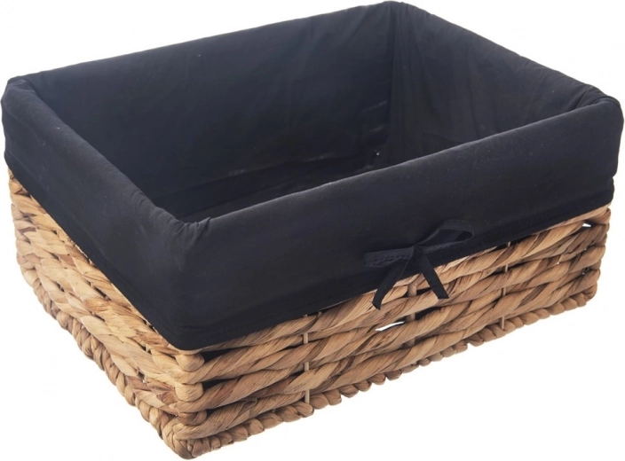 Cesta de almacenamiento natural con forro textil 36,5 × 25 × 15,5 cm
