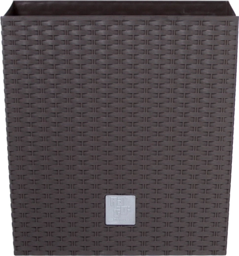Maceta de ratán Rato Low con inserto interior, umbra, 22,3 cm