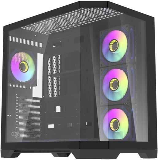 Caja de PC Darkflash FT418 Pro con 7 ventiladores ARGB (negra)