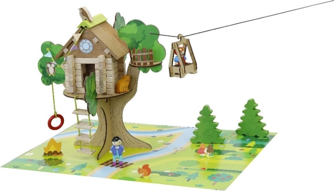 JEUJURA construcción de madera casita en el árbol, 70 piezas