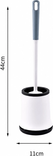 Cepillo de WC de silicona blanco con soporte (de pie y colgante) - 1 pieza
