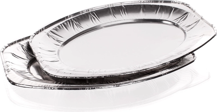 Bandeja ovalada de aluminio para servir 33,5 × 23,5 cm (2 uds.) HAPPY GREEN