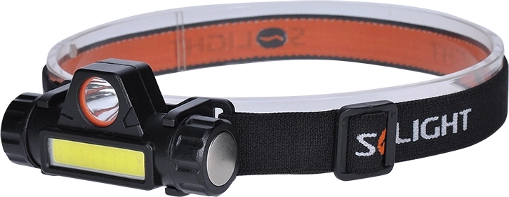 Linterna frontal LED recargable Solight 3 W + COB, 150 + 120 lm, Li-Ion - 1 unidad